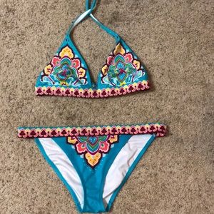 Victoria’s Secret Teal Boho Bikini Size L NWOT